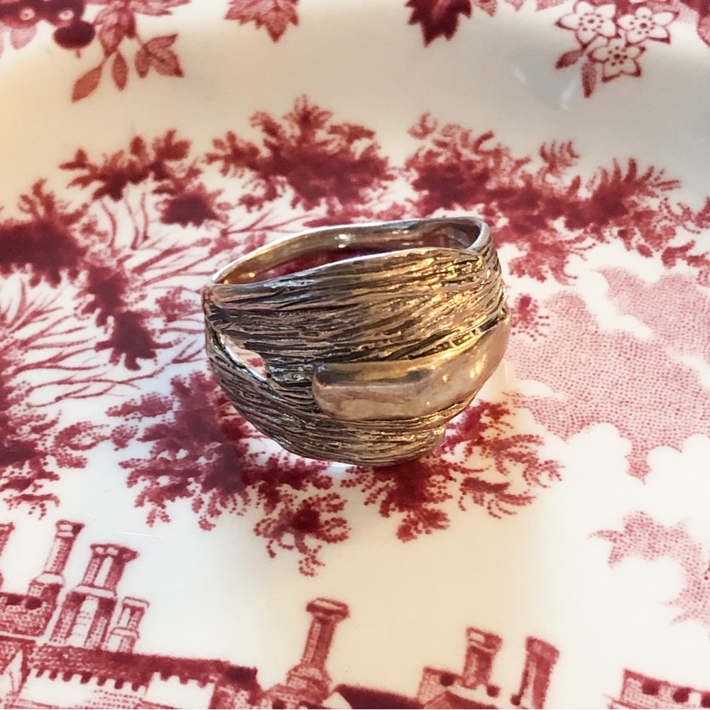 Vtg 925 sterling silver HG Hagit Gorali ring sz 9.75 Brutalist - Picture 7 of 14